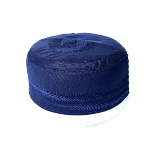 Navy Blue Cloth Contrasting Bokies Prayer Cap / Namaz Topi